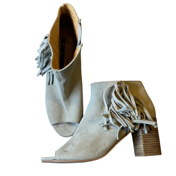 Kensie Fall Grey Suede Open Toe Boots - Picture 2 of 6